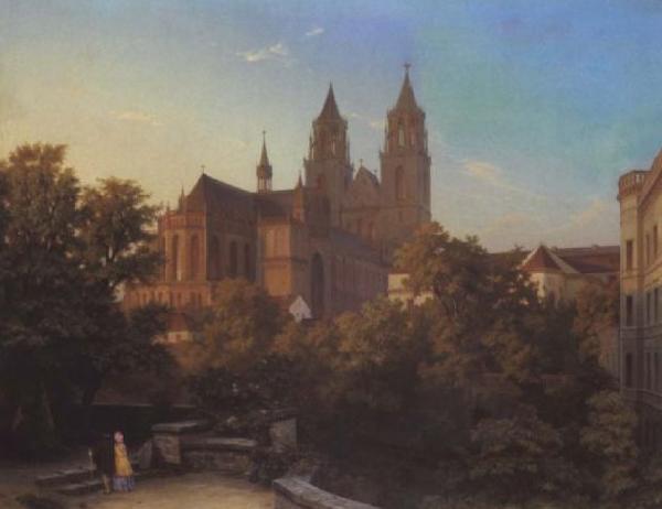 Hermann Gemmel View of the Cathedral of Magdeburg France oil painting art